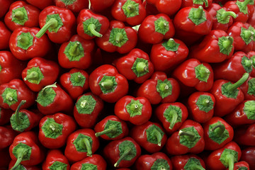 Vegetables and fruits on food stall in a market 