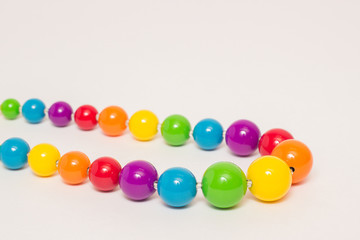 Necklaces and ornaments on a white background