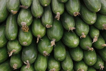 Vegetables and fruits on food stall in a market 