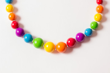 Necklaces and ornaments on a white background
