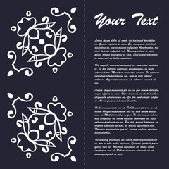 Vintage style brochure template design with modern art eastern elements and ornament, pages layouts in color, classic colors and creative solutions for design and decoration - postcard, menus and more