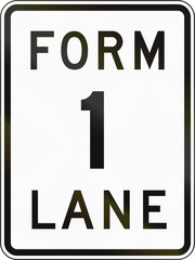 Road sign in the Philippines - Form 1 Lane
