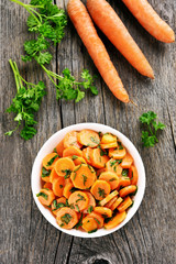Carrot salad and ingredients