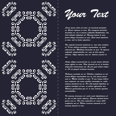 Vintage style brochure template design with modern art eastern elements and ornament, pages layouts in color, classic colors and creative solutions for design and decoration - postcard, menus and more