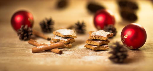 Christmas homemade gingerbread cookies,spice and decoration