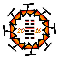 Feng shui, 2016, china new year, bazi, sun, monkey, bin, shen, zodiac, 60 dzja dzi, 
i-ching, i ching, hexagram, chinese
