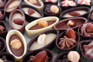 Chocolate sweets closeup