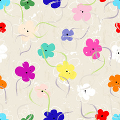 seamless floral pattern background, with strokes, splashes and l