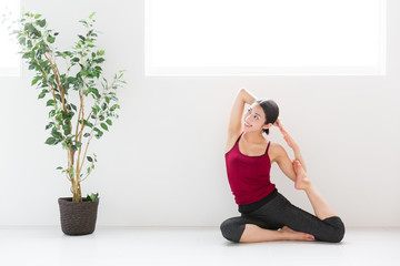 portrait of sporty asian woman