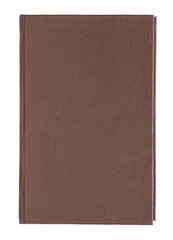Brown leather book cover on white background