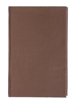 Brown Leather Book Cover On White Background