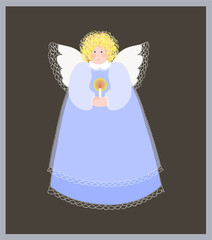 Christmas angel with a candle.