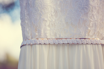 A wedding dress detail