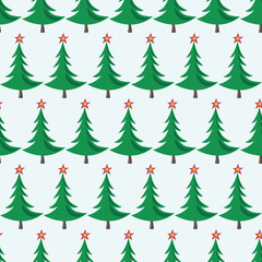 Christmas trees seamless pattern