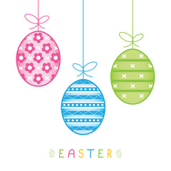Easter eggs with ribbons. Vector illustration.