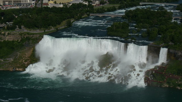 niagara falls on the american side,new york state ,top view from skylon tower in canada  4k UHD