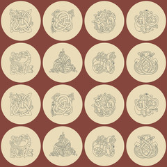 Seamless pattern with Celtic art and ethnic ornaments for your design