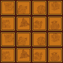 Seamless pattern with Celtic art and ethnic ornaments for your design