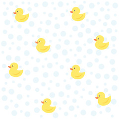 Yellow duck seamless background.
