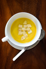pumpkin soup with bread