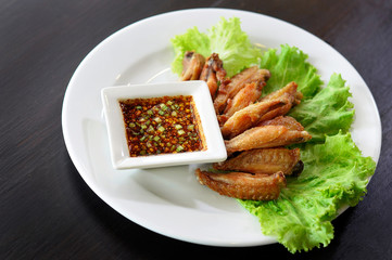 fried chicken wing with thai sauce