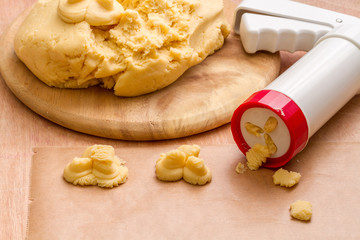 Fototapeta na wymiar Homemade gingerbread and cookies cooking process.