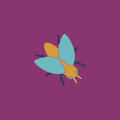 Stencil flies icon, sign and button