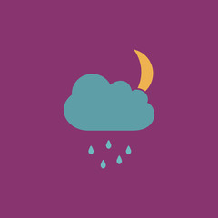Cloud, rainy month icon, sign and button