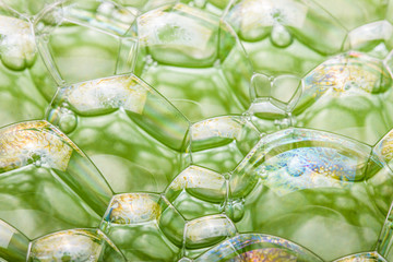 Foam green bubble structure texture.