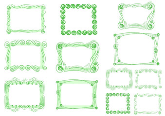 Green frame for a photo