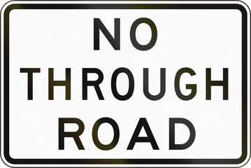 Road sign in the Philippines - No Through Road