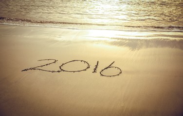 2016 on sand at beach