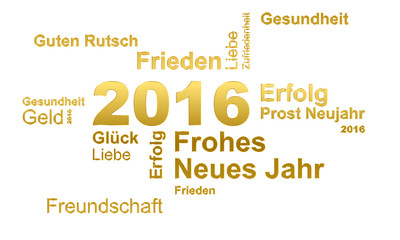 Obraz premium Silvester 2016 Grußkarte - Gold