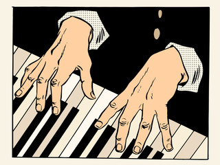 piano keys pianist hands © studiostoks