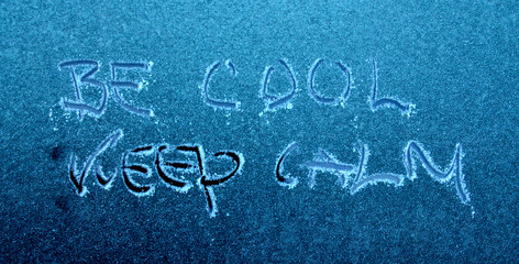 Fototapeta premium keep calm on a frost car window