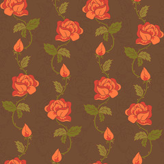 Fototapeta na wymiar pattern with red roses