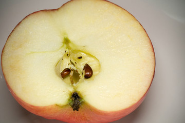Half Red Apple Macro