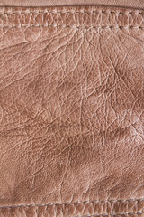 Leather with seams