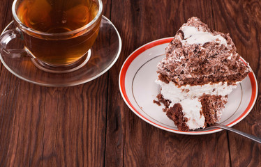 Cake with tea