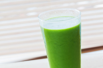 Fresh juice from green vegetables and fruits. Healthy vitamin drink.
