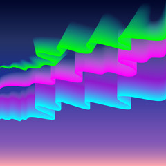 Northern or polar lights, copy-space background, vector illustration