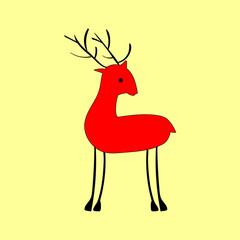 Red deer in ethnic style