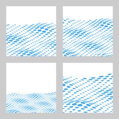 Wavy Halftone Background Set For Text. Card, Banner Template. Ve