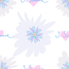 The seamless vector pattern with flowers