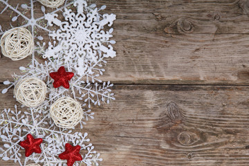 Border of snowflakes and Christmas decoration