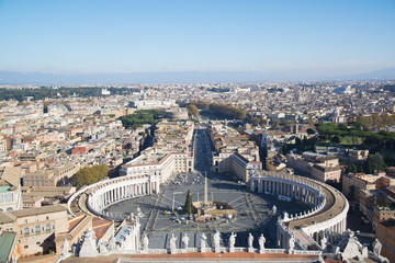 View of St. Peter Square and Rome from the Dome of St. Peter Basilica, Vatican