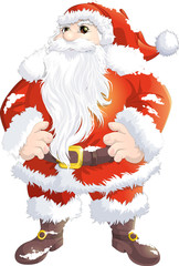 Santa Claus painted on a white background