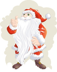 Santa Claus painted on a white background