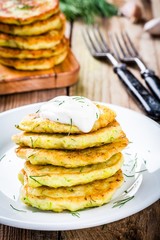 Homemade zucchini fritters