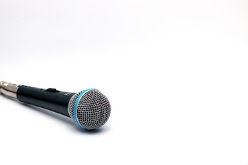 Black microphone isolated on white